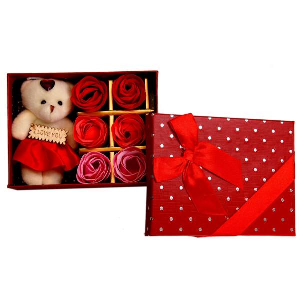 ست کادویی عروسک خرس مدل Red Heart