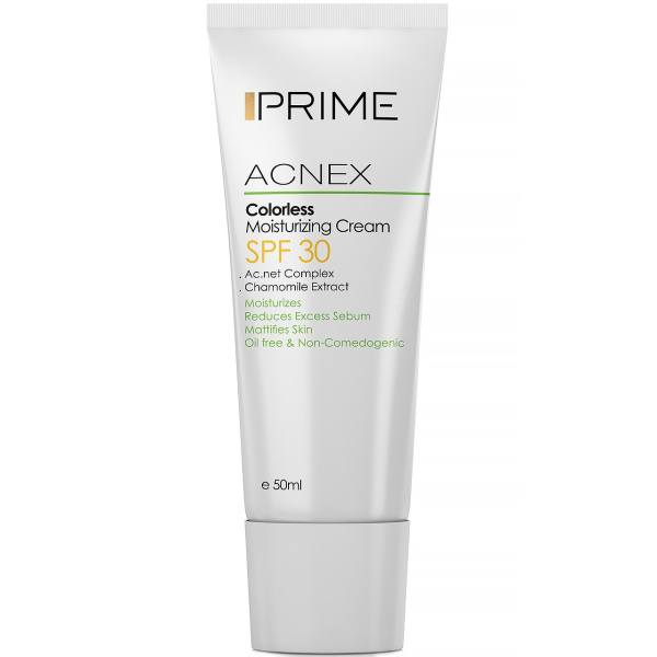 کرم مرطوب کننده پریم مدل Acnex Colorless SPF30